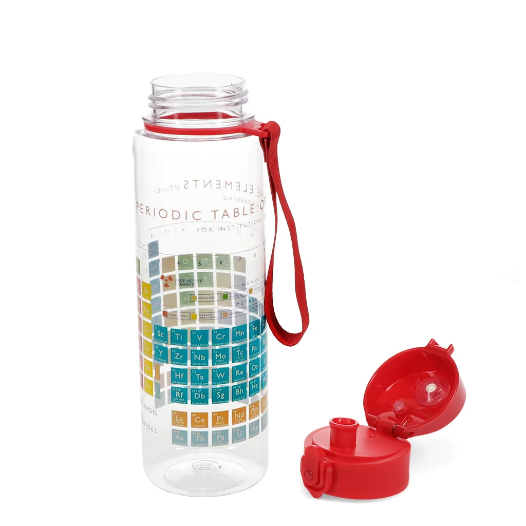 drinks bottle with push button lid 700ml - periodic table