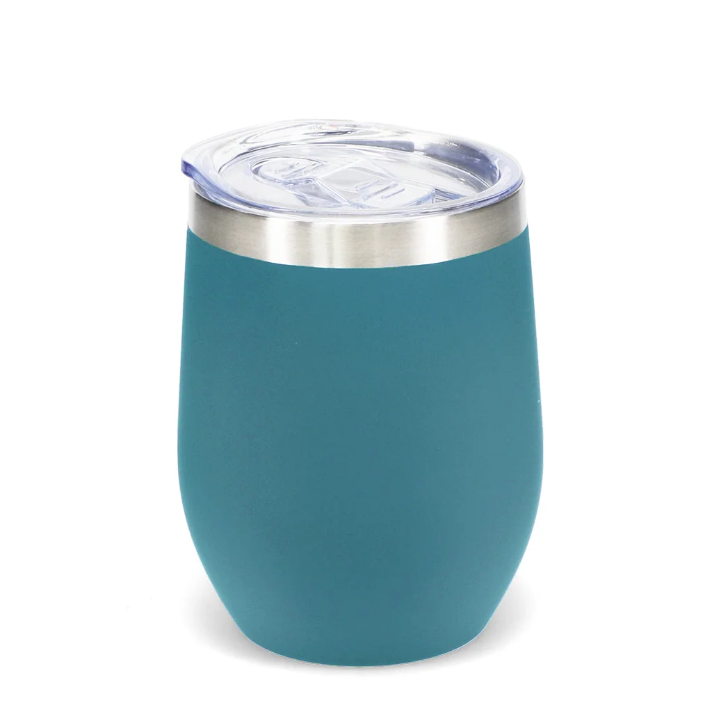 rubber coated travel cup 350ml - petrol blue