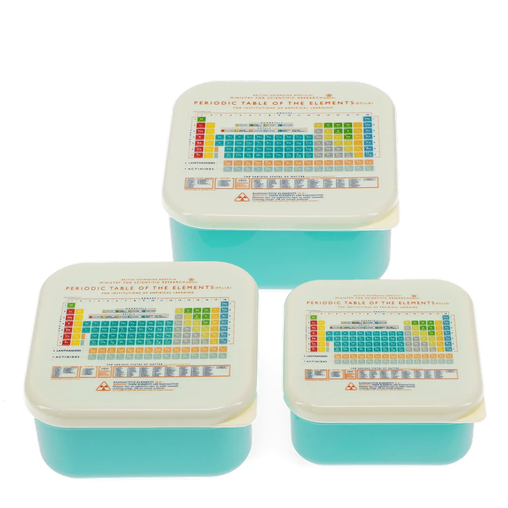 cajas para snacks (set de 3) - periodic table