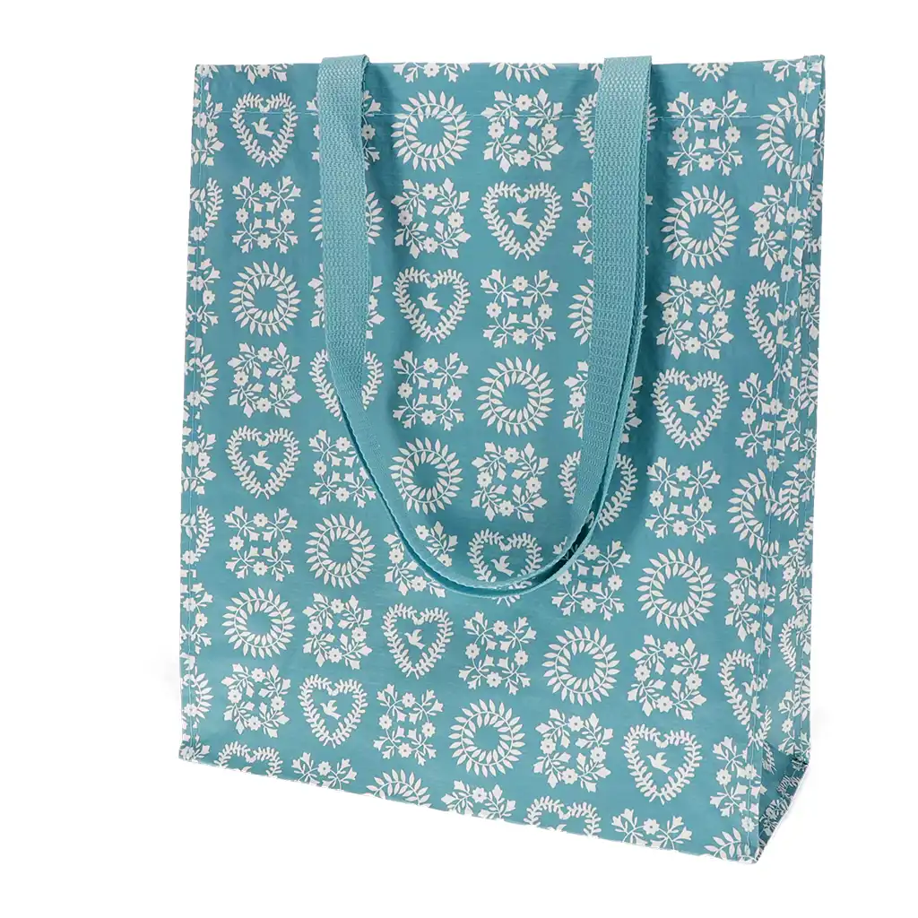 recycled shopping bag - blue friendship