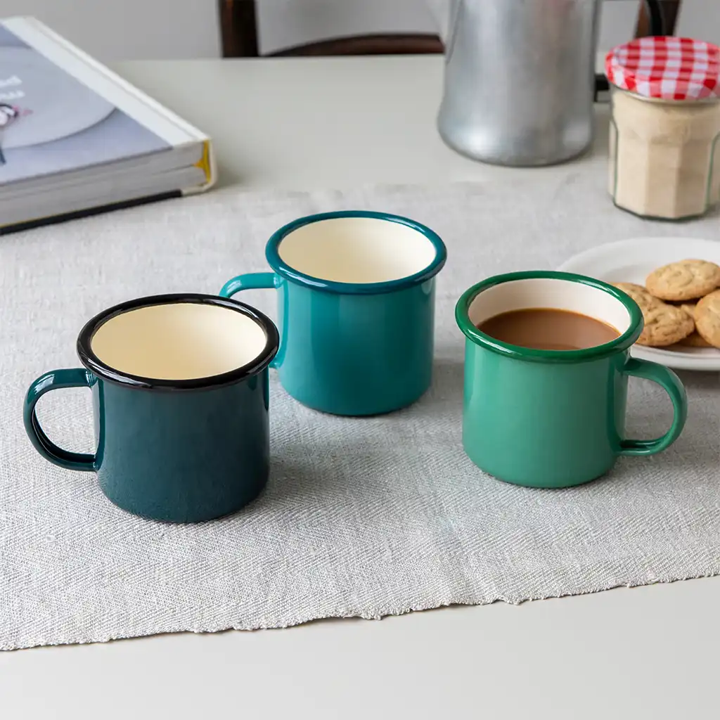 mug émaillé 350ml - vert foncé