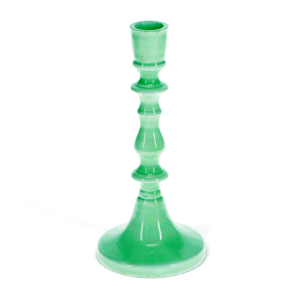 enamel candlestick (19cm) - green