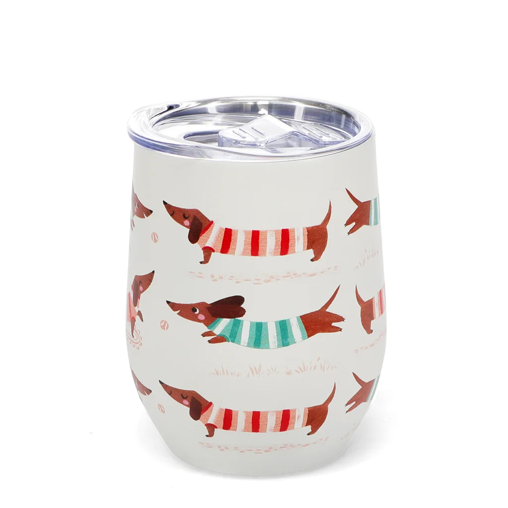 travel cup 350ml - sausage dog (pattern)