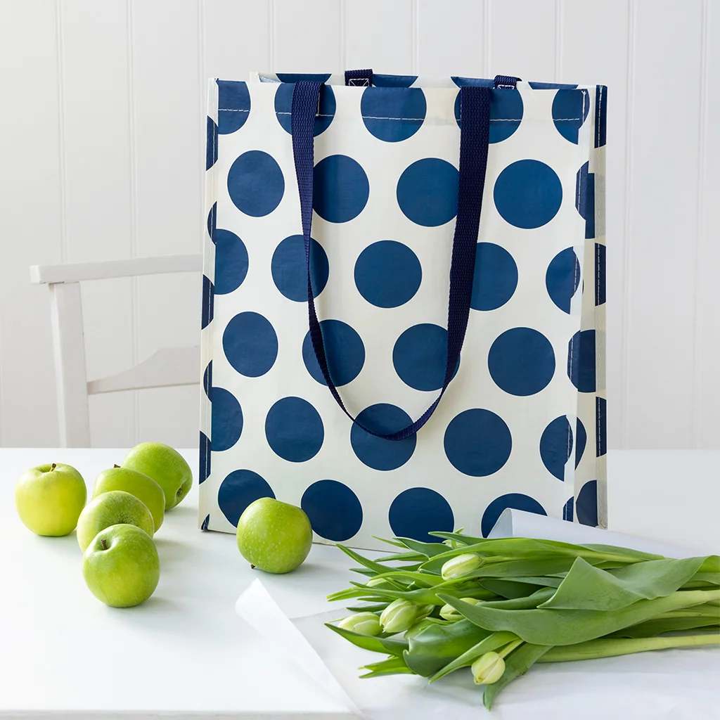 sac à provisions spotlight bleu marine sur blanc