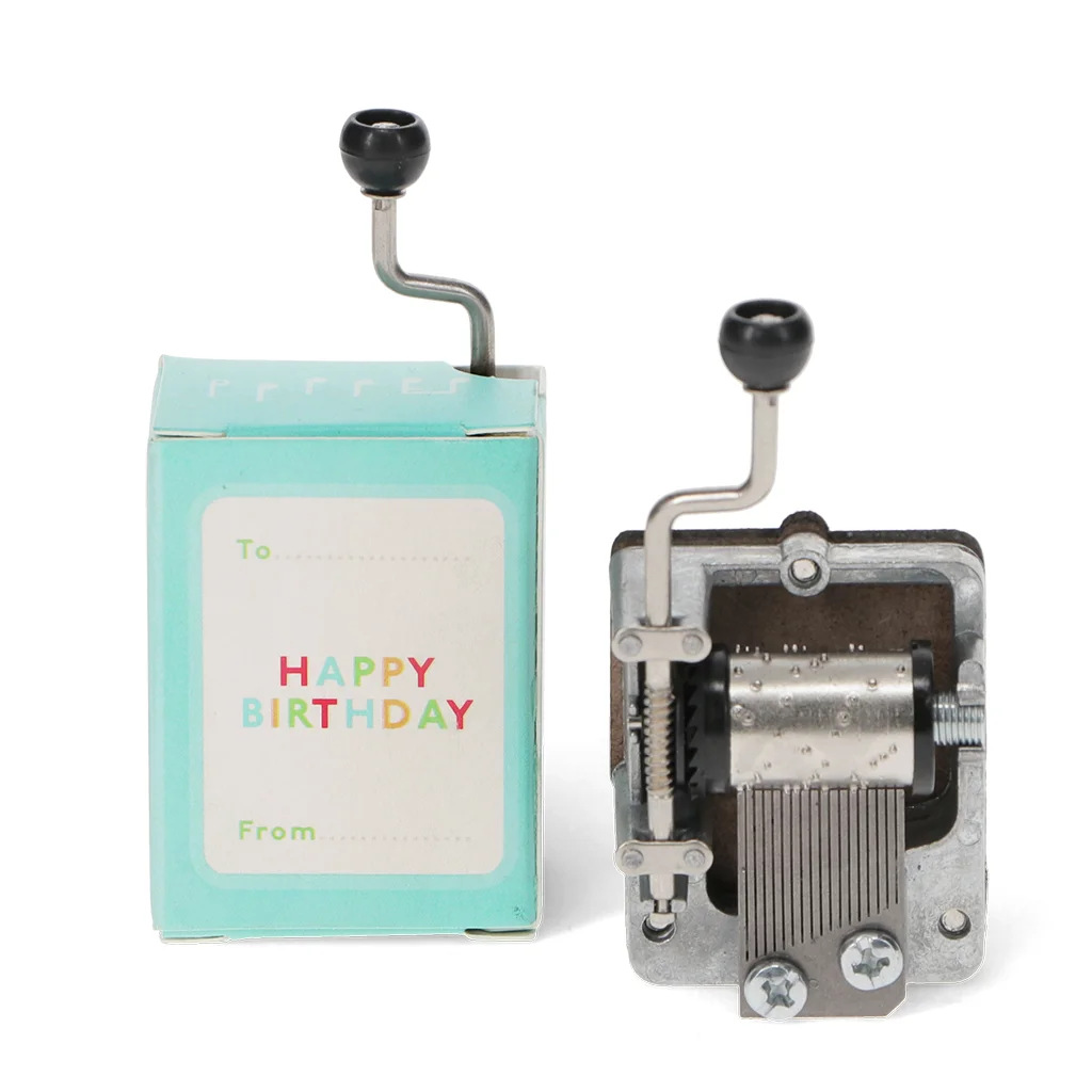 hand-crank music box (assorted) - happy birthday