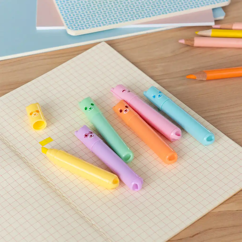 mini highlighters (set of 6) - bear