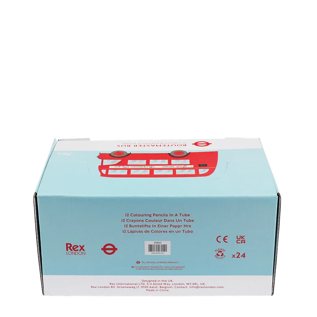 tube de crayons de couleur -tfl routemaster bus