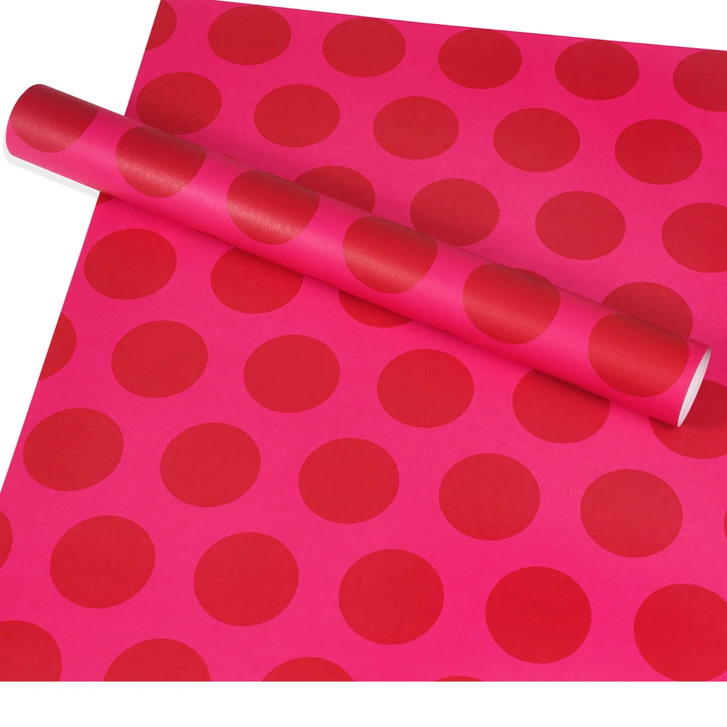 wrapping paper sheets - spotlight red on pink