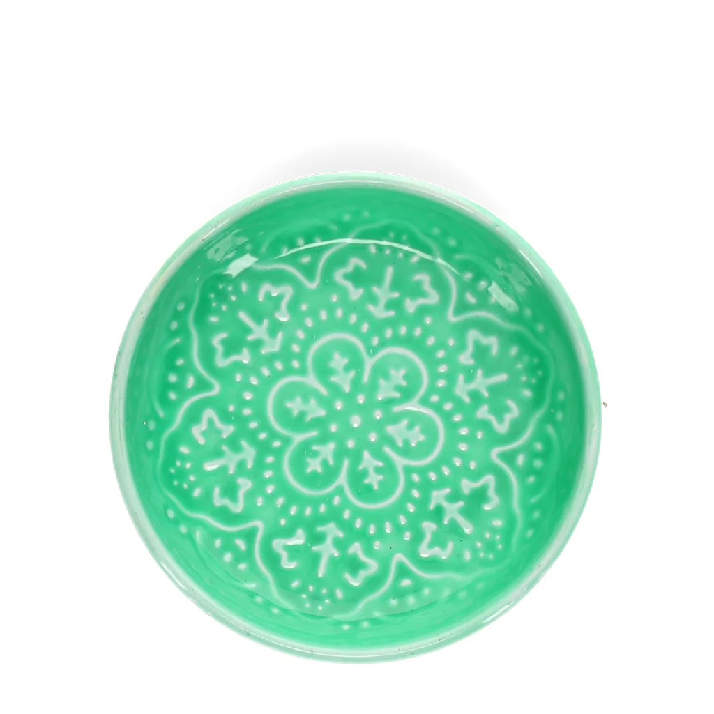 enamel trinket dish - green.