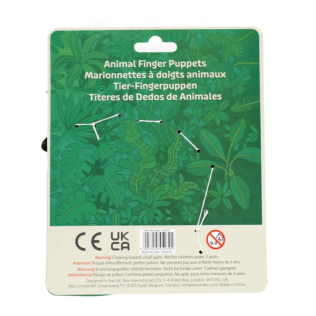 animal finger puppets (set of 5) - safari