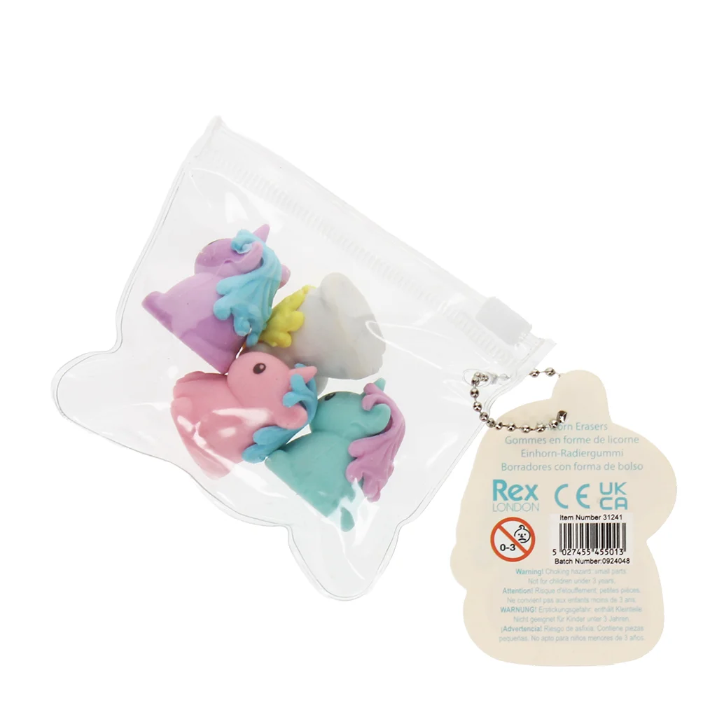 erasers (set of 4) - unicorns