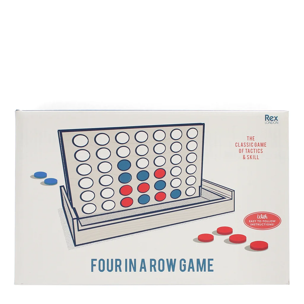 wooden four in a row game set