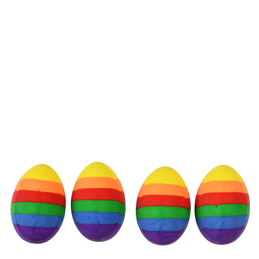 rainbow egg erasers (set of 4)