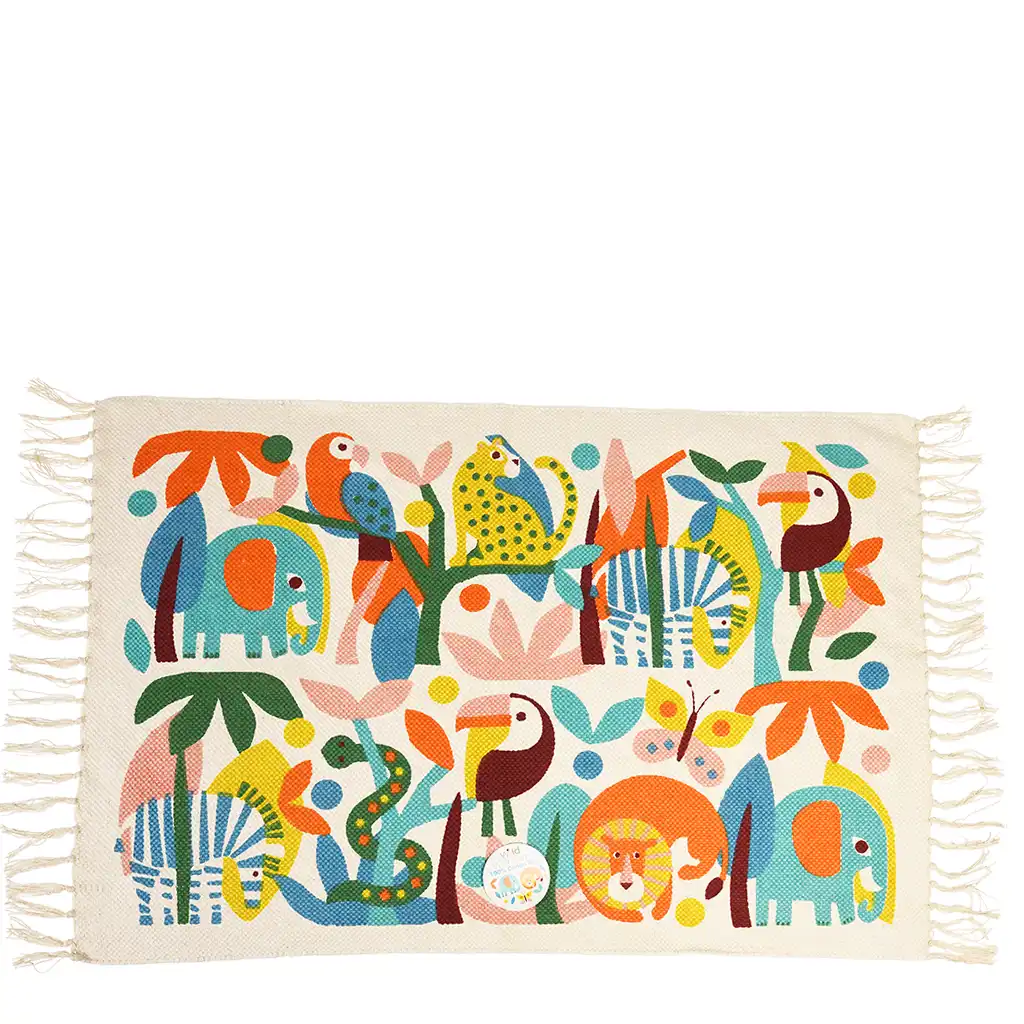 tapis en coton imprimé wild wonders