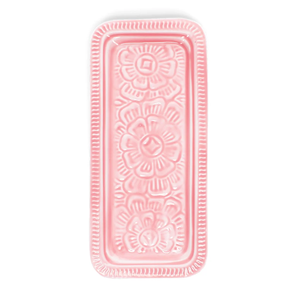 enamel trinket tray - dark pink