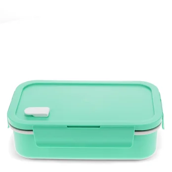 double wall lunch box with divider - aqua double wall lunch box with divider - aqua