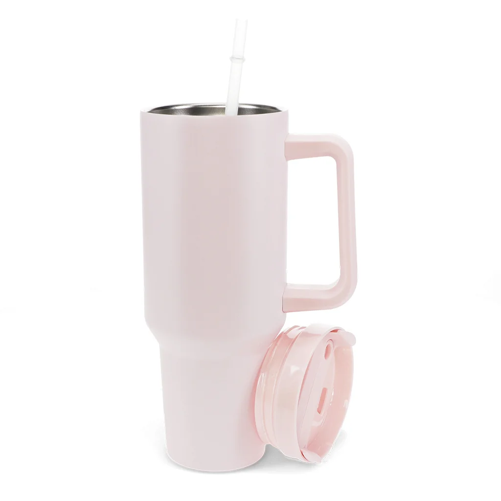 reise-trinkbecher mit griff (1,2l) - blassrosa