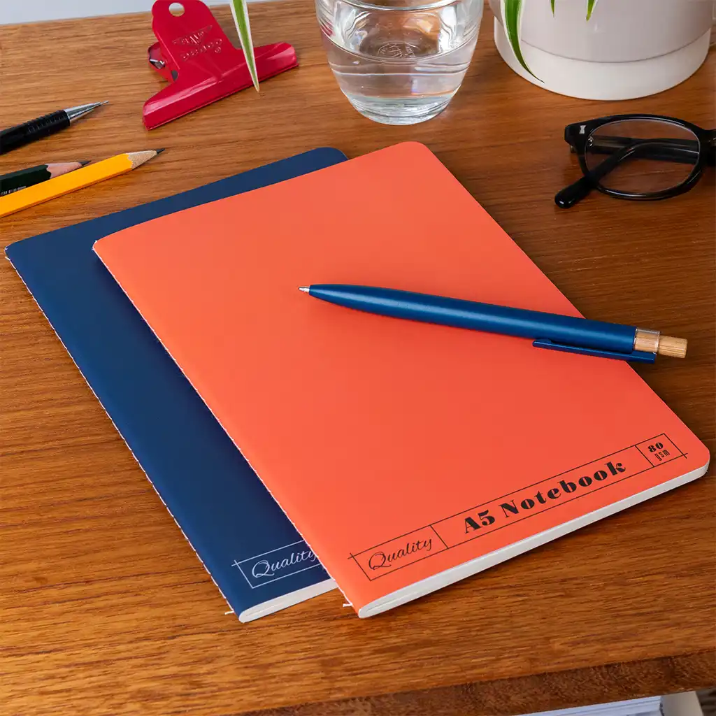 a5 notebooks (set of 2) - orange & blue