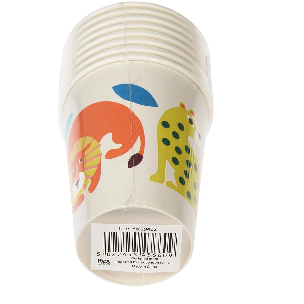 vasos de papel wild wonders (paquete de 8)