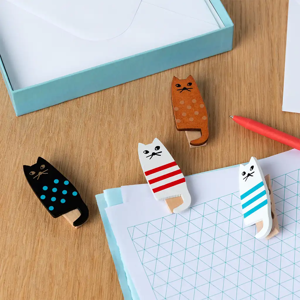 mini wooden pegs (set of 4) - cats