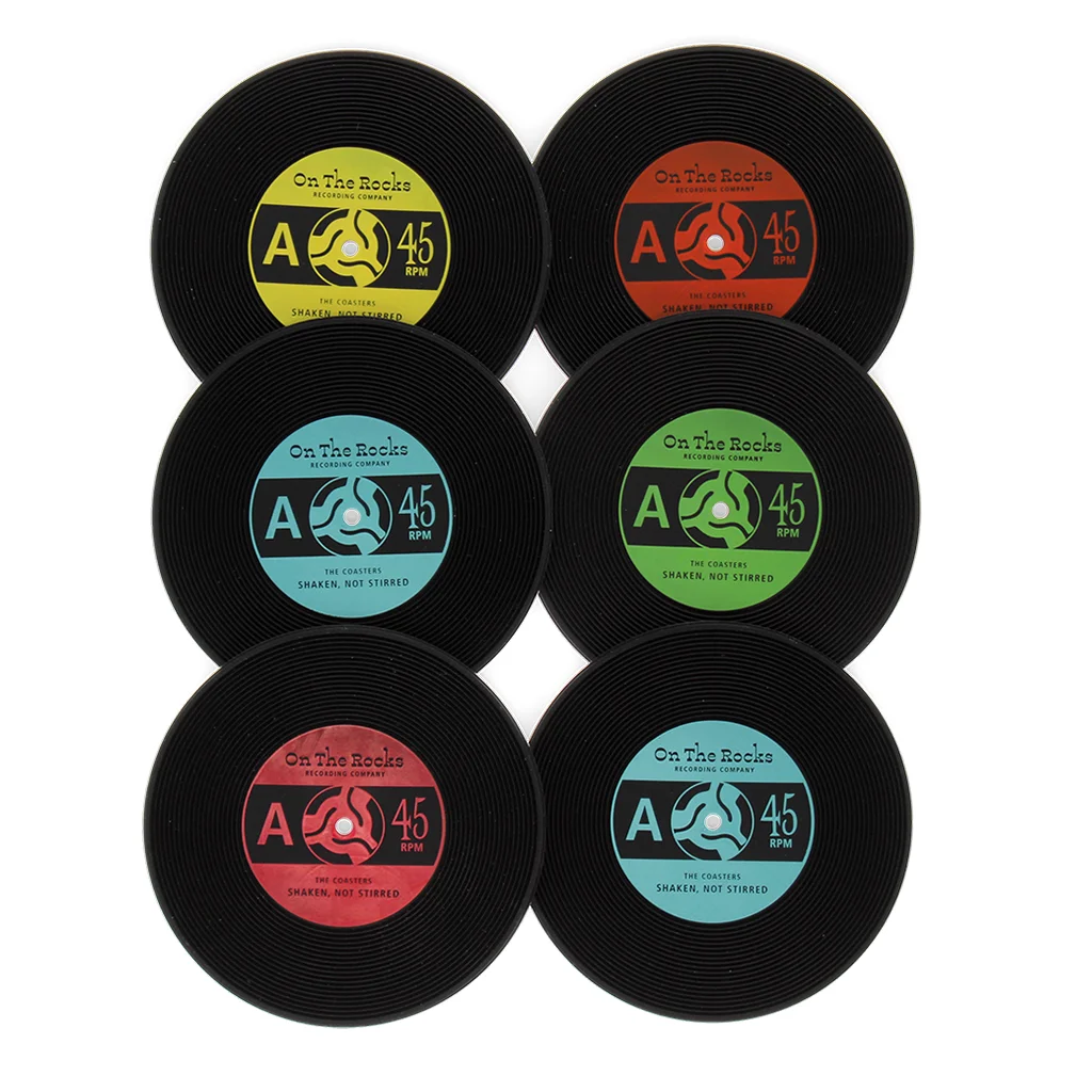 silicone coasters (set of 6) - vinyl record