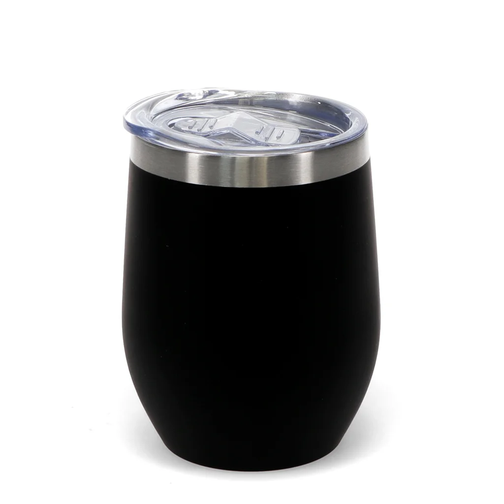 vaso de viaje con revestimiento de goma 350 ml - negro