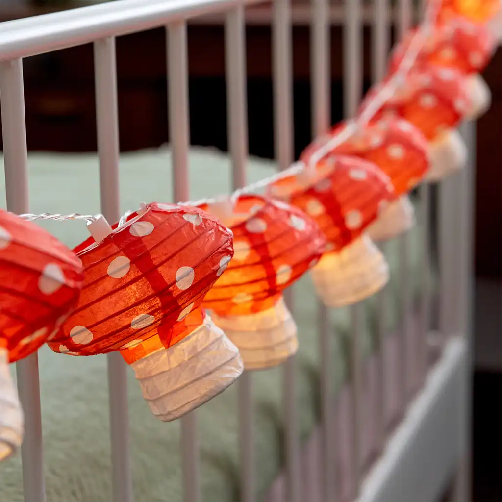 string of 10 led mushroom lights