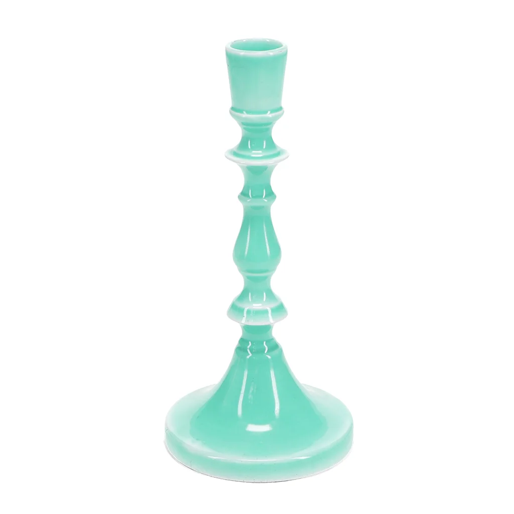 enamel candlestick (19cm) - aqua