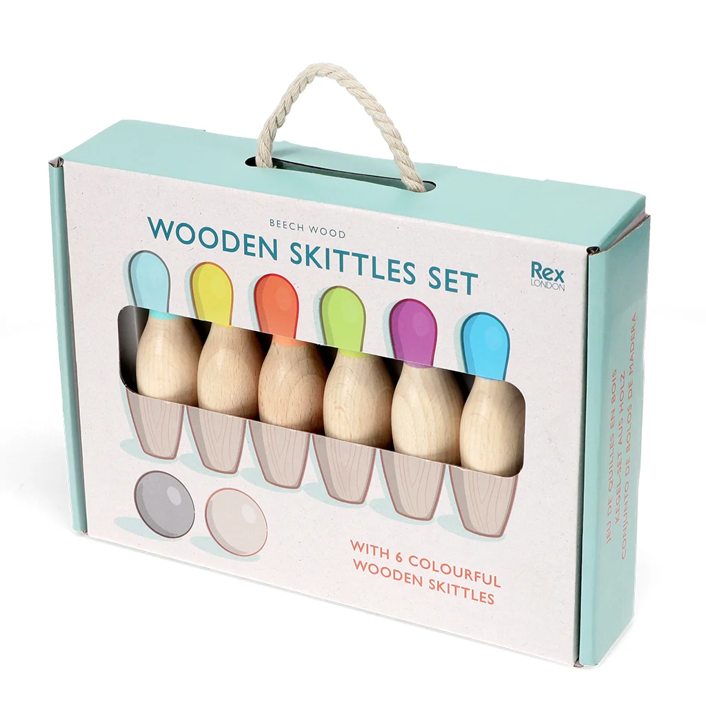 wooden skittles set