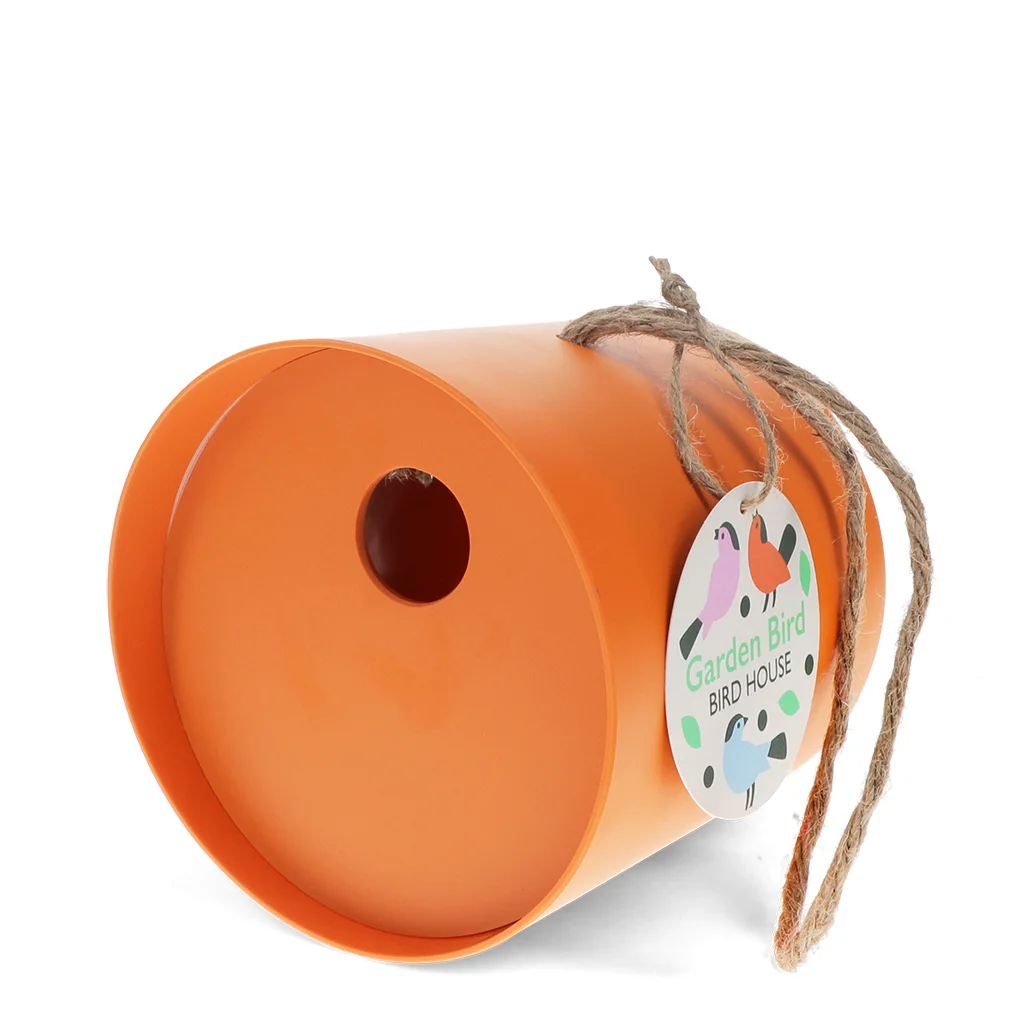 nichoir rond en fibre de bambou - orange