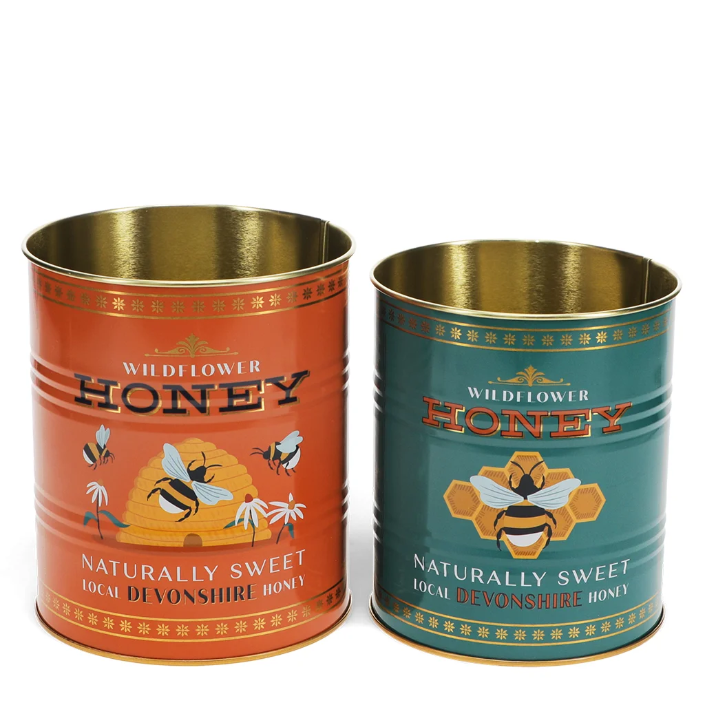 medium storage tins (set of 2) - honey