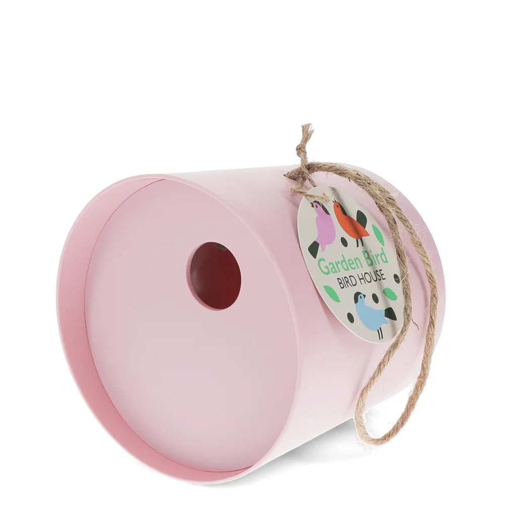 nichoir rond en fibre de bambou - rose