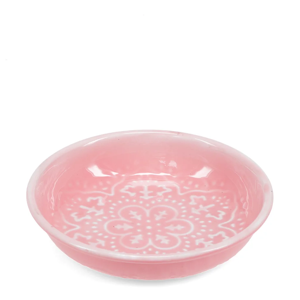 enamel trinket dish - dark pink