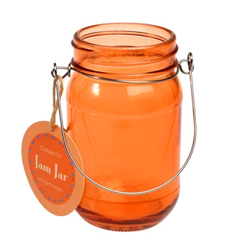jam jar tealight holder - orange jam jar tealight holder - orange
