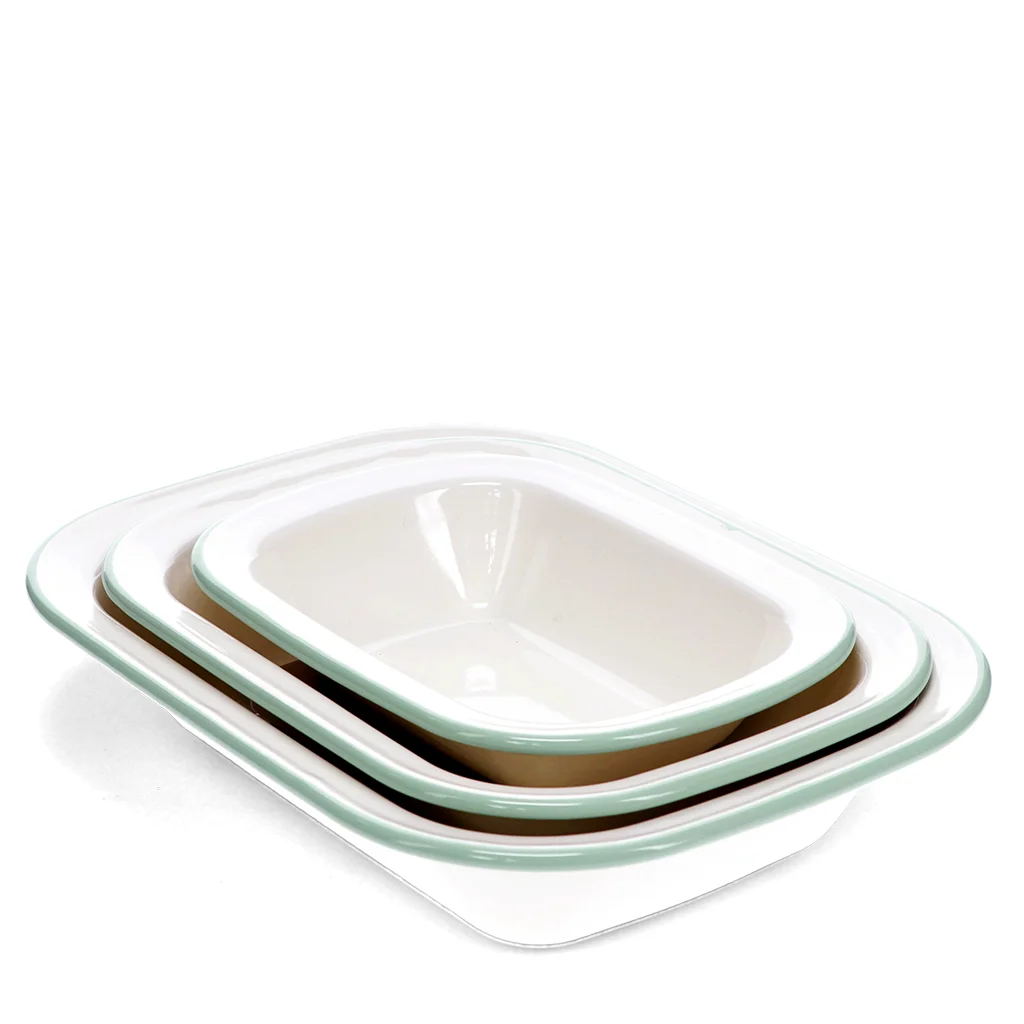 enamel pie dishes (set of 3) - pistachio green