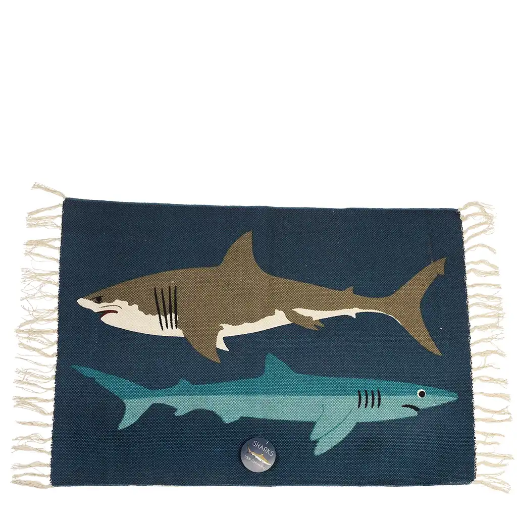 tapis en coton imprimé sharks