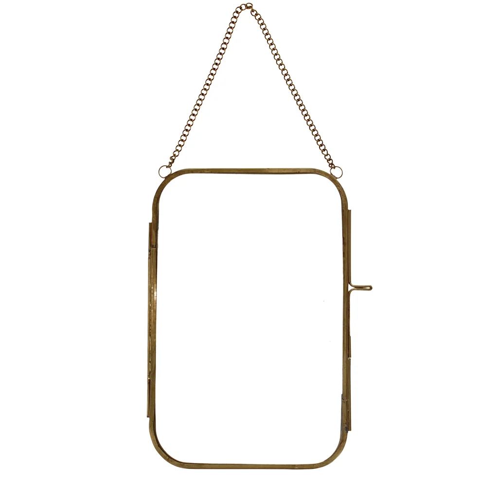 rounded hanging brass frame 13x20cm