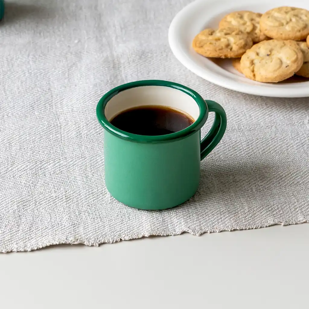 enamel espresso mug 150ml - green