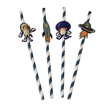paper straws (pack of 4) - space adventure paper straws (pack of 4) - space adventure