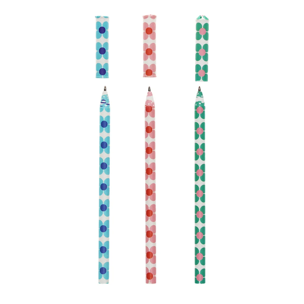 stylos à bille (lot de 3) - marguerite