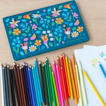 36 colouring pencils in a tin - fairies in the garden 36 colouring pencils in a tin - fairies in the garden