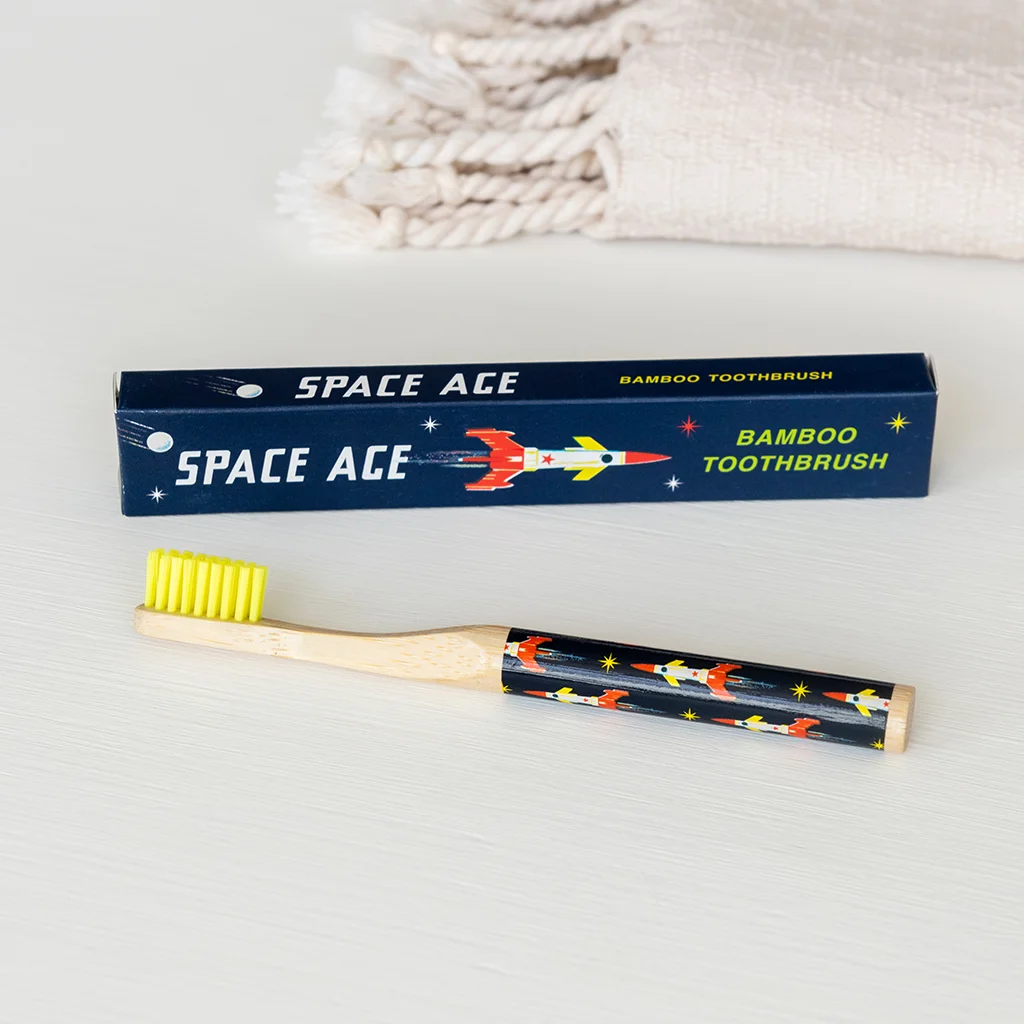 brosse à dents en bambou pour enfants space age