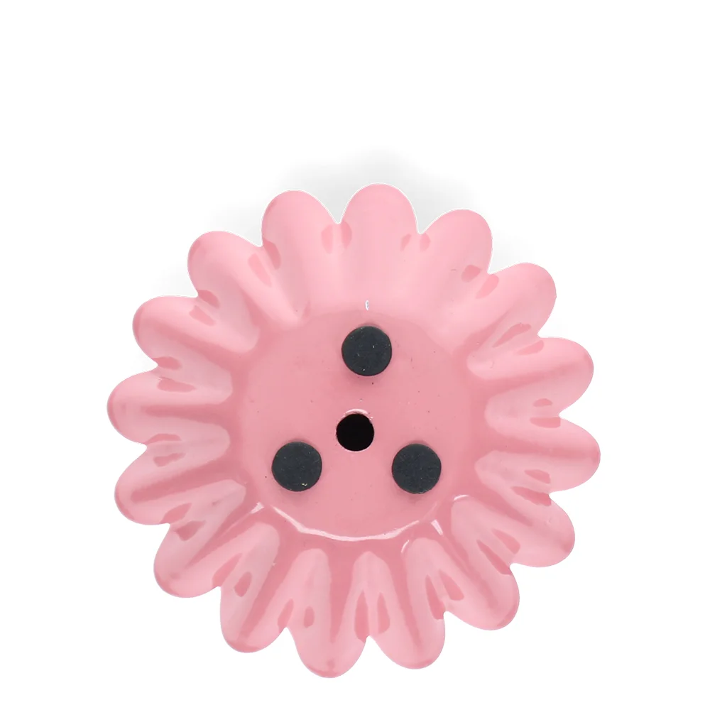 enamel cupped flower candle holder - pink