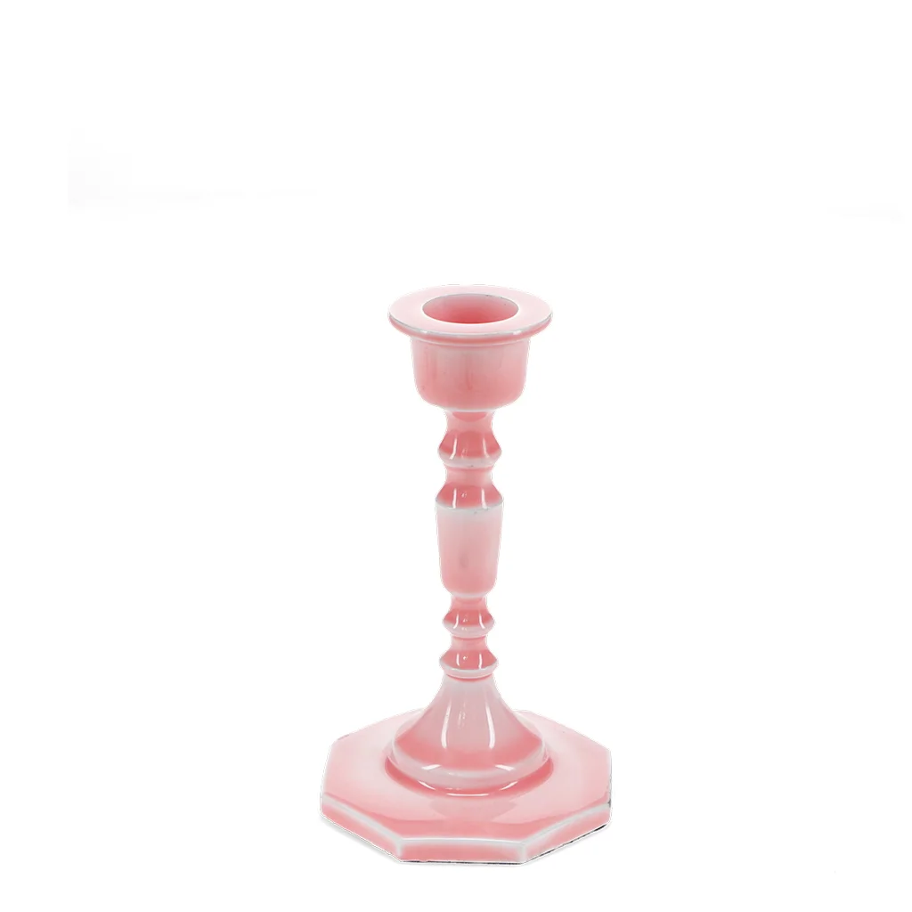 enamel candlestick (13cm) - dark pink