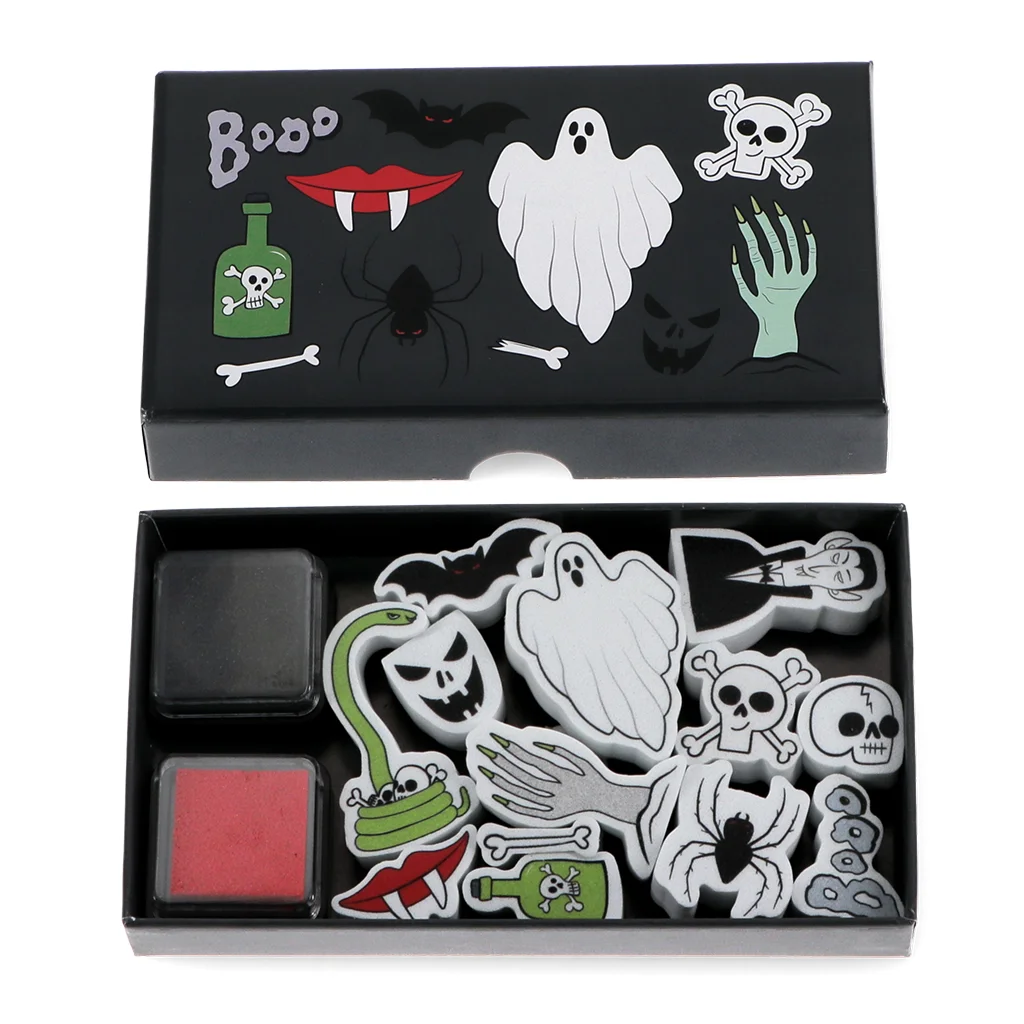 set of mini stamps - spooky