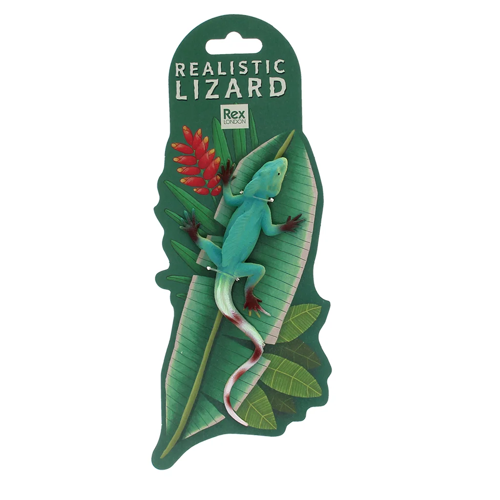 realistic double crown lizard toy