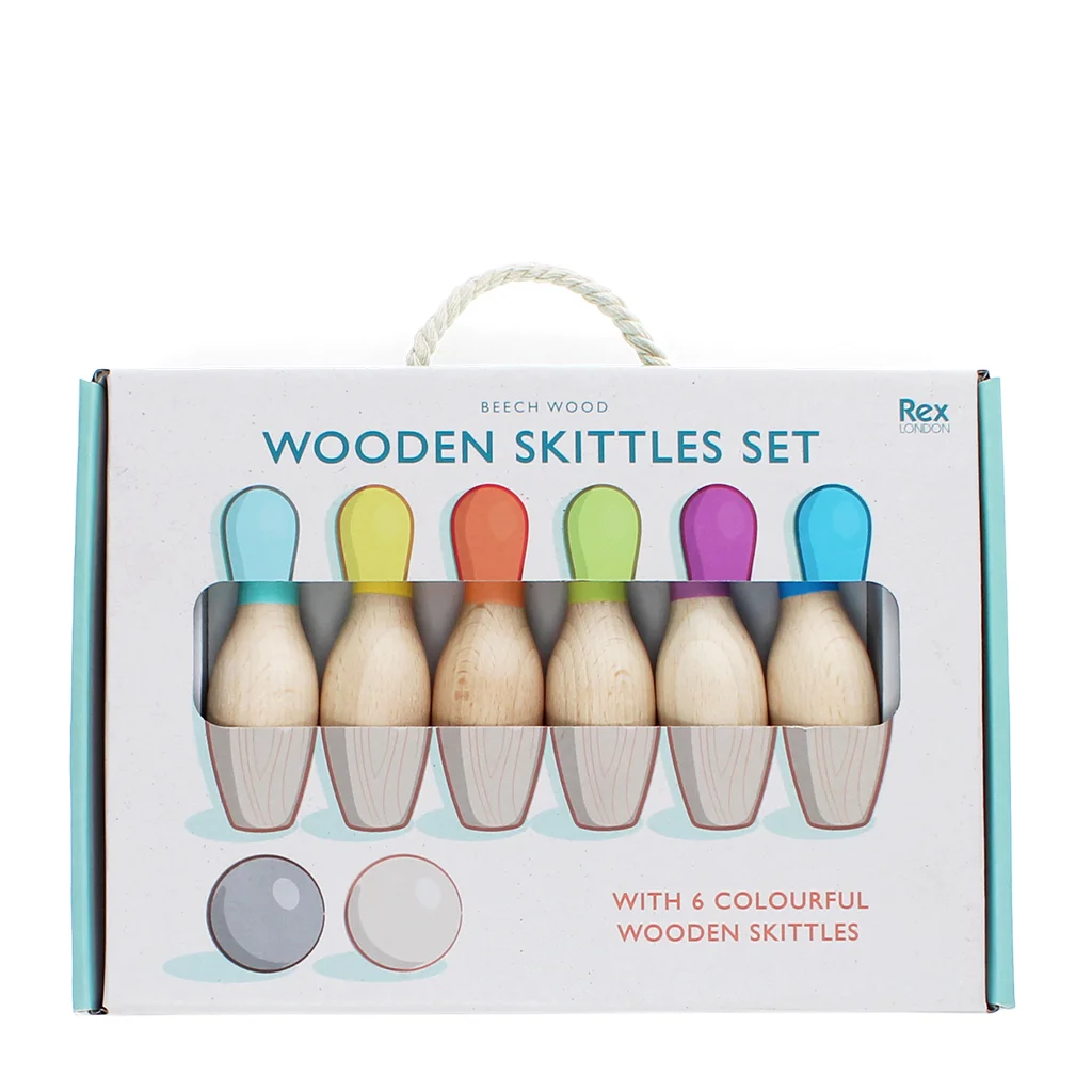 wooden skittles set