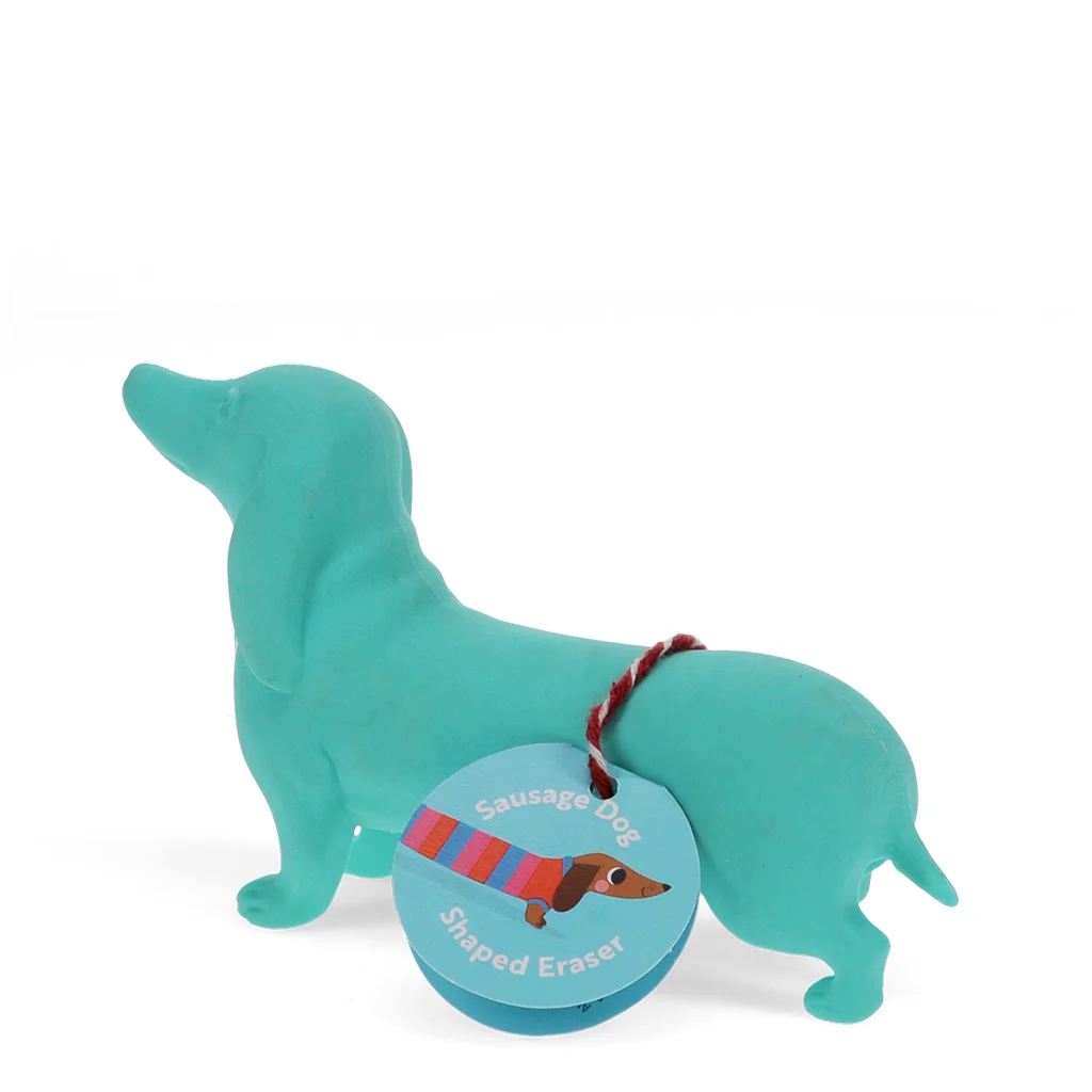 giant sausage dog eraser - turquoise