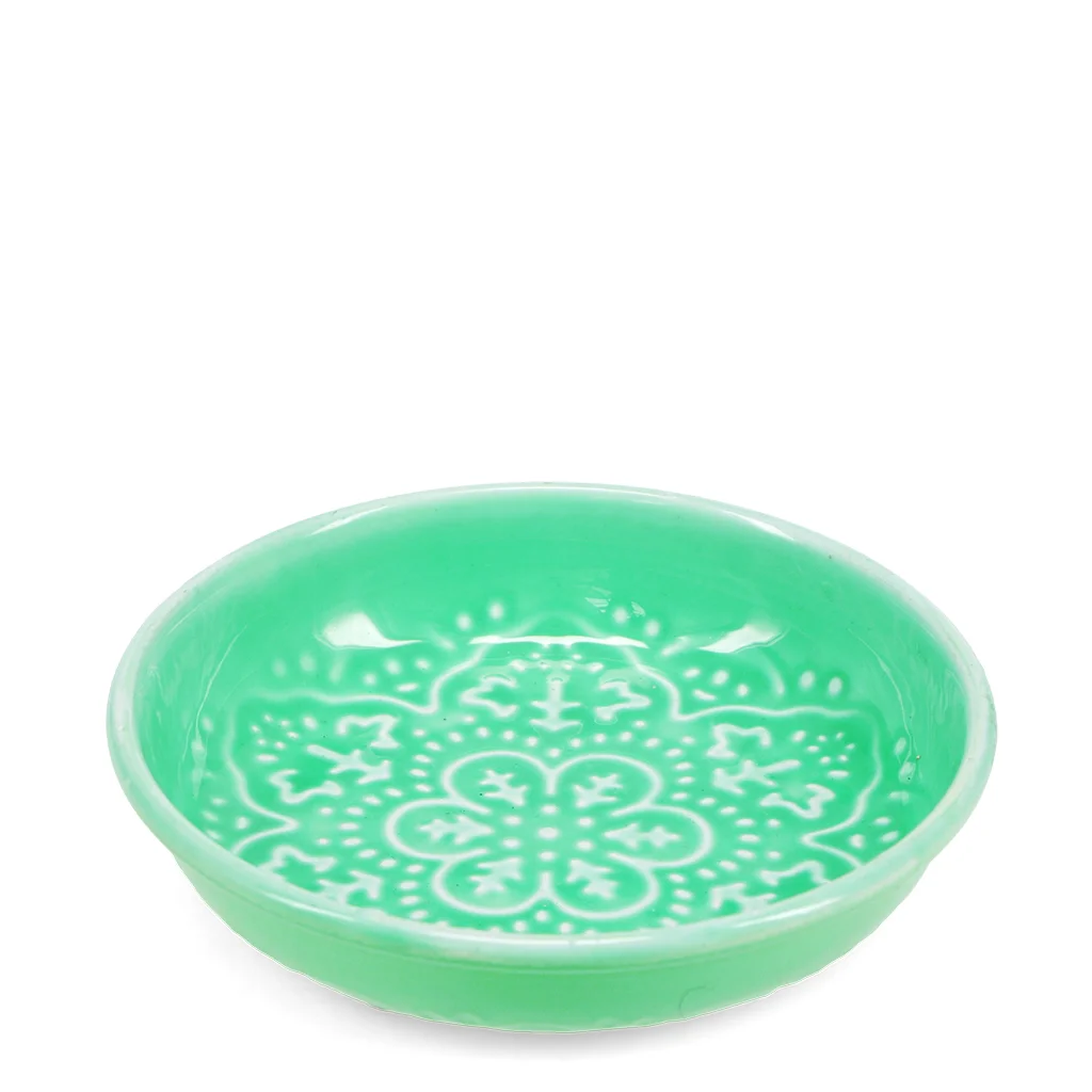 enamel trinket dish - green.