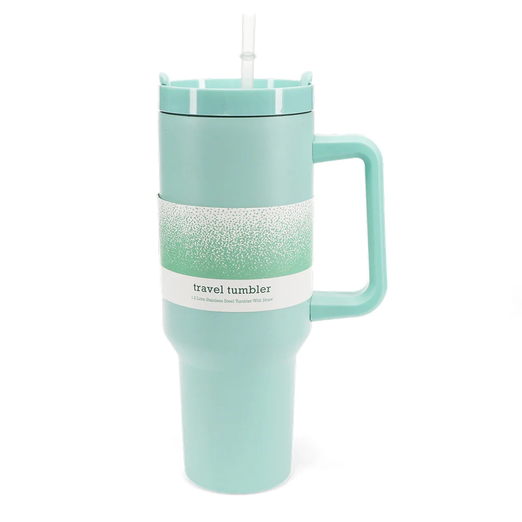 travel tumbler with handle (1.2ltr) - eggshell blue